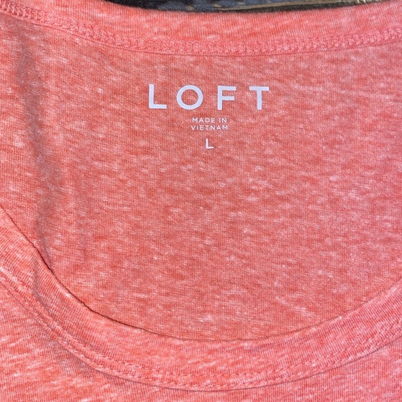 Loft cotton blend top with ruffle sleeves size Large - Picture 3 of 4